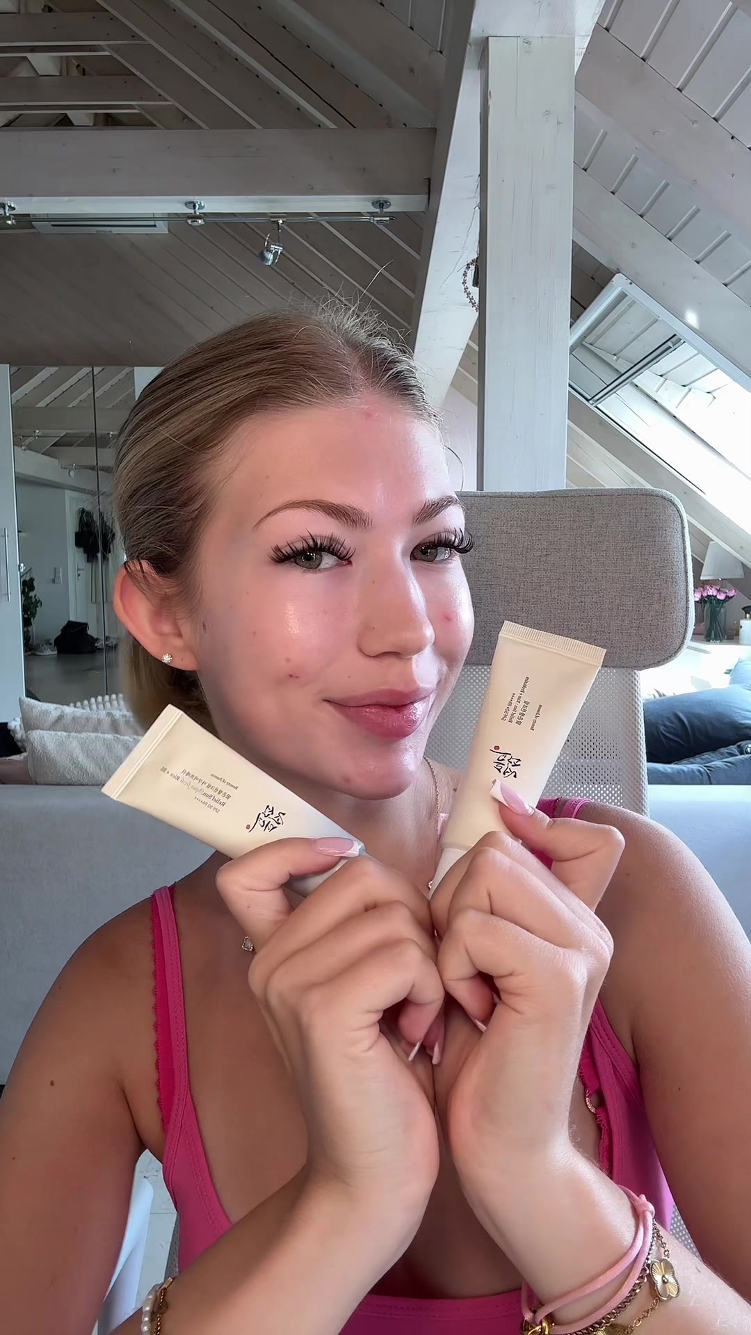 TikTok post by @777emilyyyy for Beauty of Joseon. Caption reads: glowy skin starts with SPF ☀️ @Beauty of Joseon....