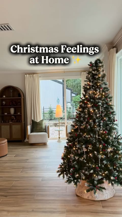 Instagram post by @sanazaydin for Yaheetech. Caption reads: Our Christmas tree is finally up and I’m obsessed....