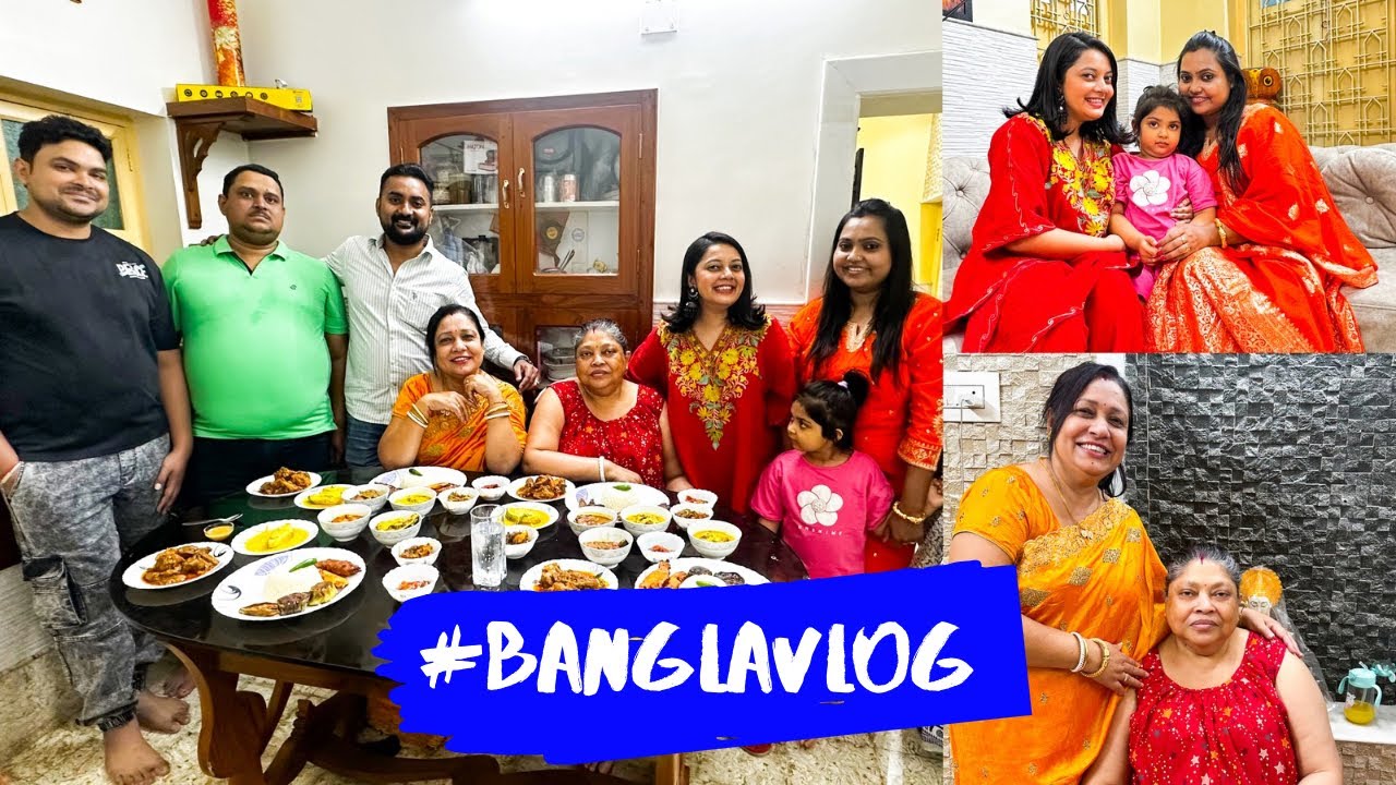 YouTube post by @ThePoshPalette for Nykaa. Caption reads: পিসি শাশুড়ির Barite Holo Aj Grand Lunch💕💕💕....