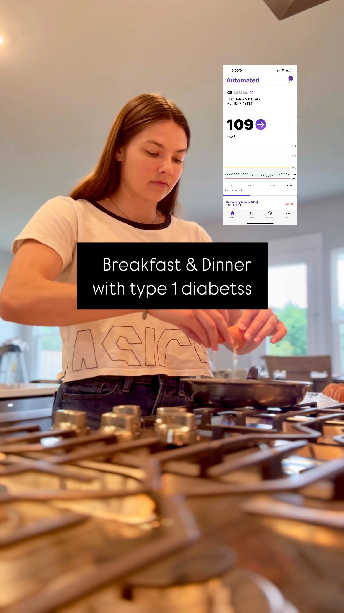 Instagram post by @katehall2043 for Zhou Nutrition. Caption reads: What a typical breakfast & dinner looks like with....