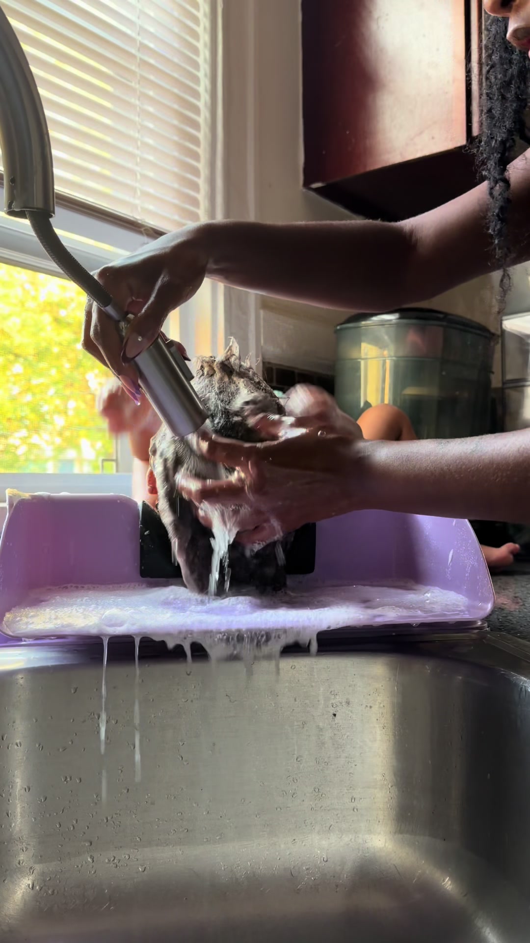 TikTok post by @naturallyqween for Lifewit. Caption reads: [...] when can “we” wash her hair thanks to....