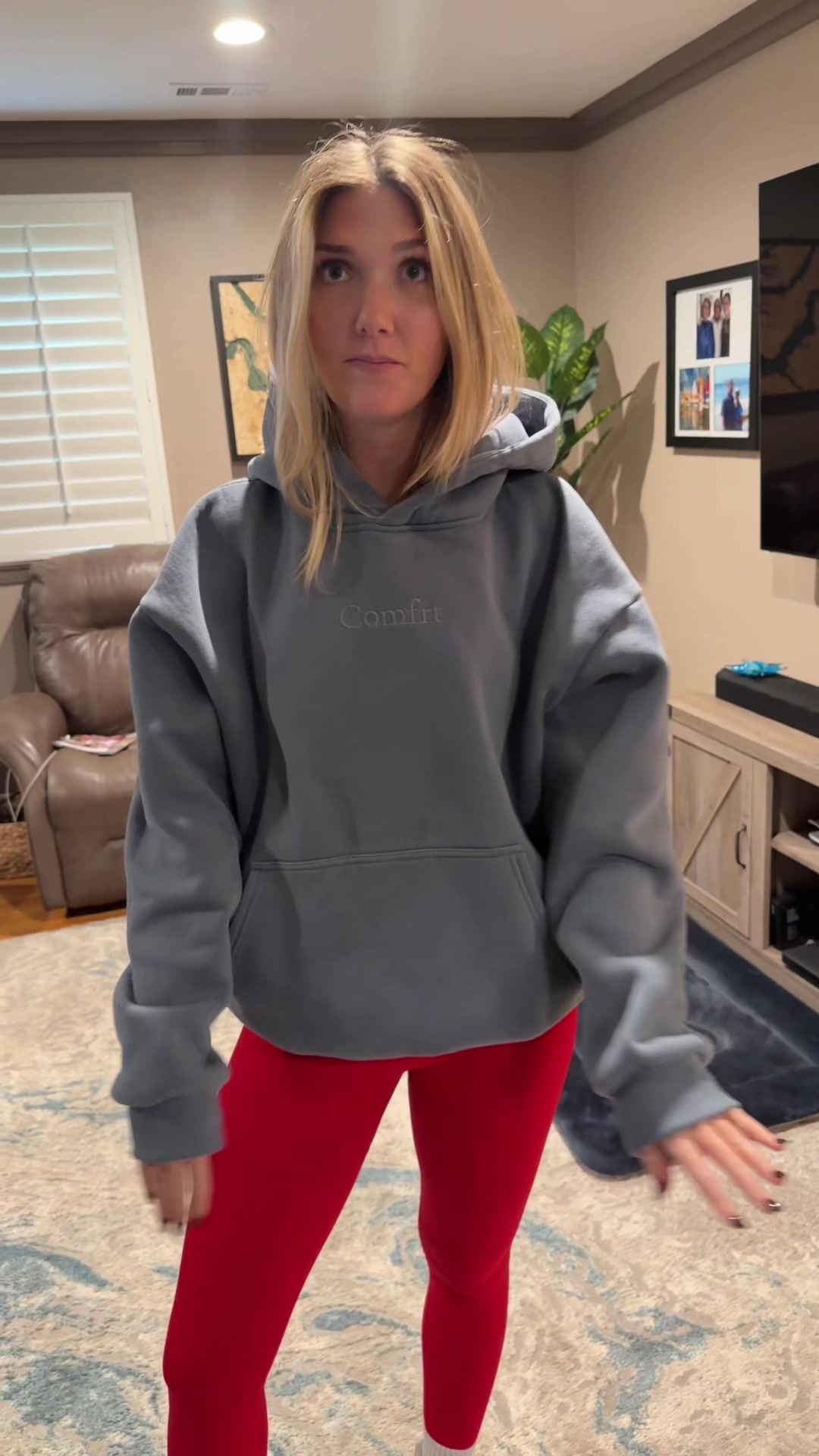 TikTok post by @oliviagbryant21 for Comfrt. Caption reads: @@Comfrtthe most fire hoodie in my rotation....