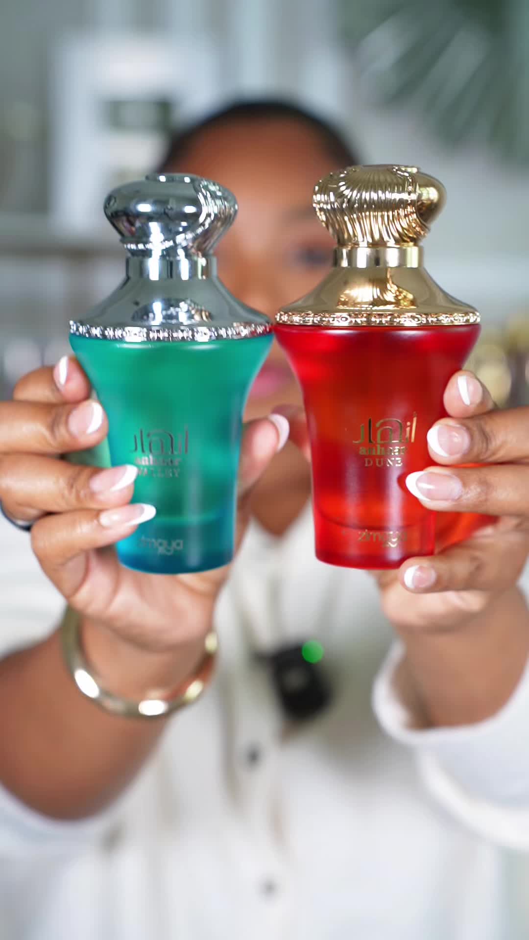 TikTok post by @livingash20 for Afnan Perfumes. Caption reads: [...] Perfumes USA @Zimaya Perfumes @Afnan....