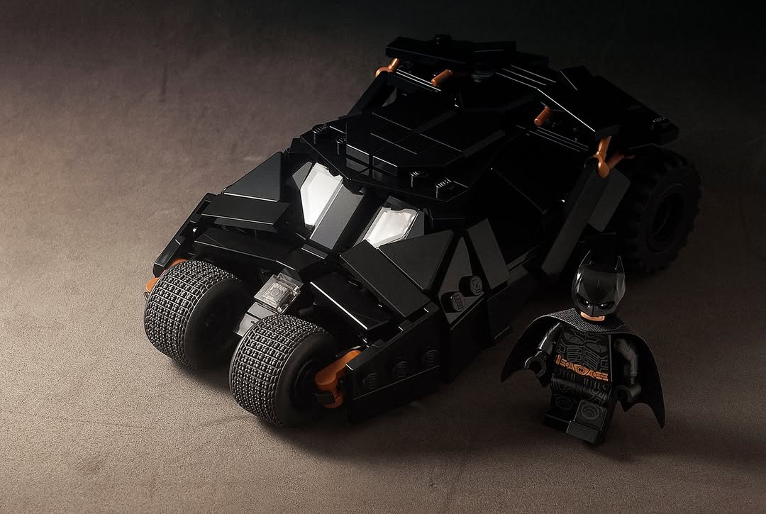 Instagram post by @beyondthebricktv for Brickmania Toys. Caption reads: LEGO Batman Tumbler by @_calinbors 

Model of the....