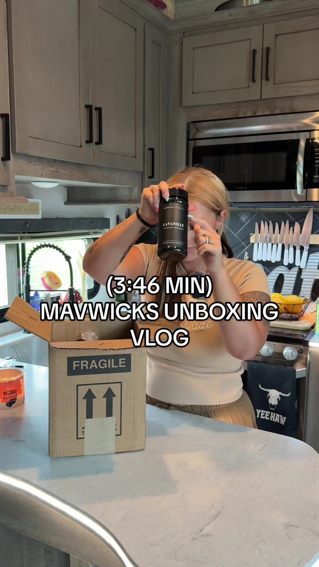TikTok post by @xxrochelleshockleyxx for Mavwicks Fragrances. Caption reads: [...] We broke out the mics, unbox my @Mavwicks....