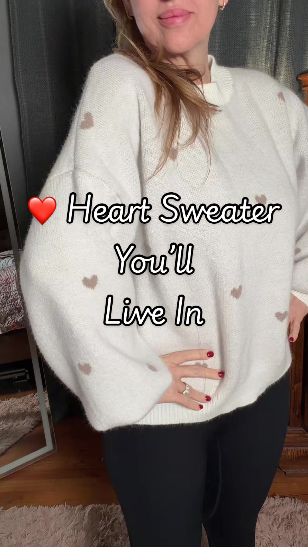 TikTok post by @tinastripling for YouAnnn. Caption reads: [...] easy to style with jeans or leggings.....
