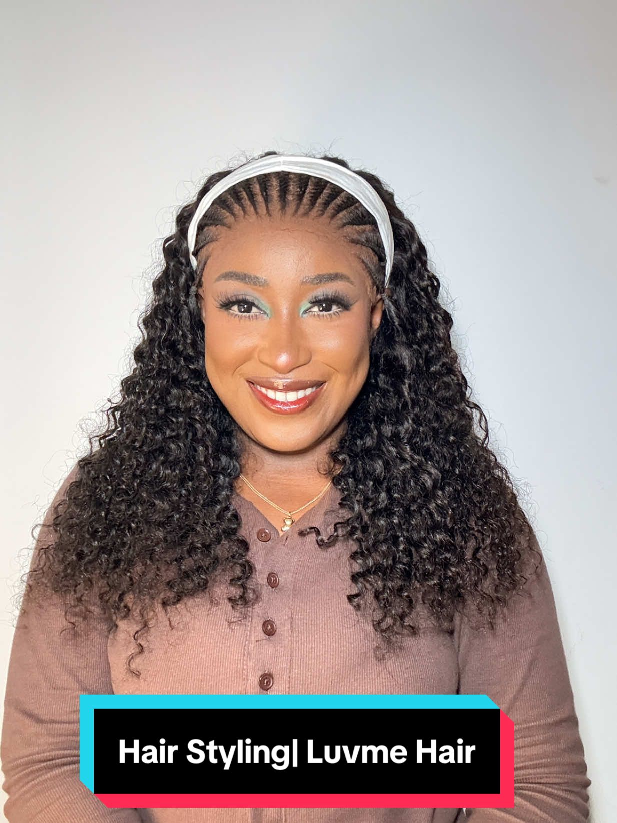 TikTok post by @abbie848 for BASMA Beauty. Caption reads: Hair Styling— Luvme Readitress™ Knotless Fulani....
