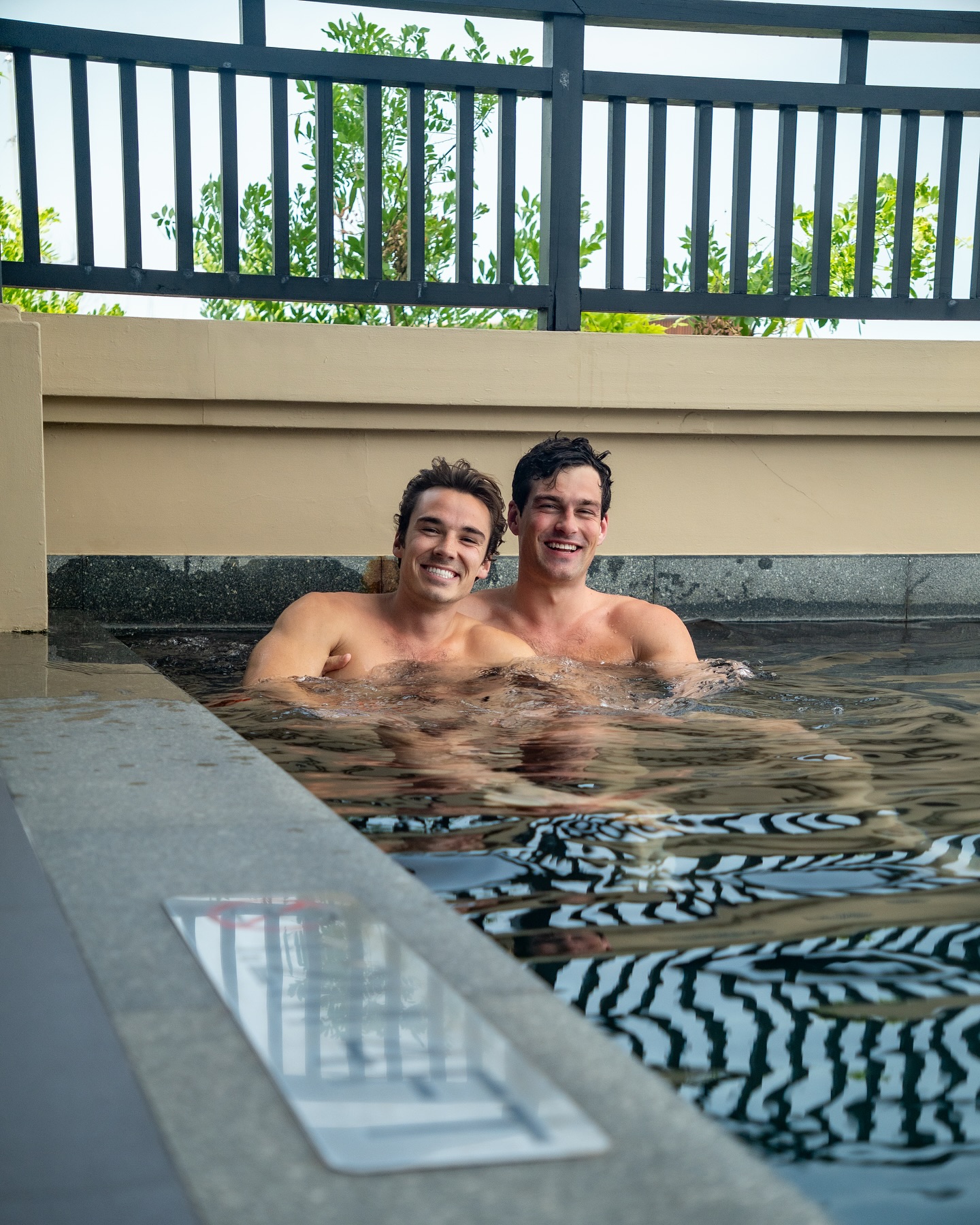 Instagram post by @jaredreinfeldt for The Gay Passport. Caption reads: Our time at @vanabelle_kohsamui was an absolute....