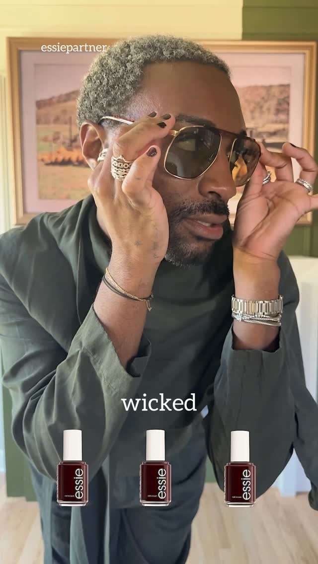 Instagram post by @moorehisstyle for essie. Caption reads: 3 fall looks styled with 3 of @essie’s nail....