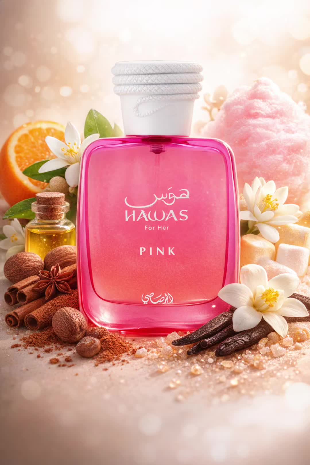 TikTok post by @perfumefollowsyou for Intense Oud. Caption reads: @Intense Oud  Hawas Pink by Rasasi is sweet,....