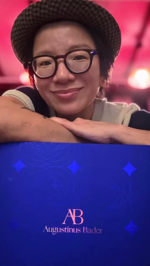 Instagram post by @patlaw for Augustinus Bader. Caption reads: Christmas came early for me. Thanks....