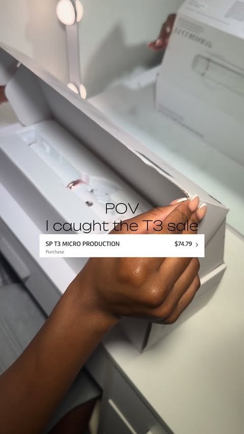 Instagram post by @tempestroshelle for T3 Micro. Caption reads: @t3micro have a 30% off sale right now! Perfect....