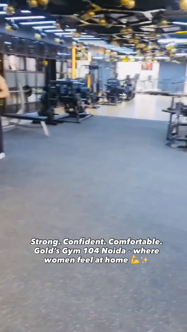 Instagram post by @sapnakhannafitness for Gold's Gym. Caption reads: ✨ Gold’s Gym 104 Noida just got a whole new look –....