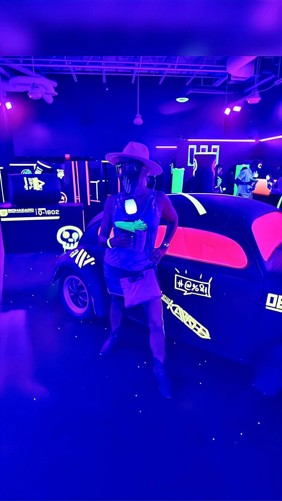 Instagram post by @mauralynn1 for Dezerland Park Orlando. Caption reads: Toxic Blast Arena 🧪 Add this to your Orlando....