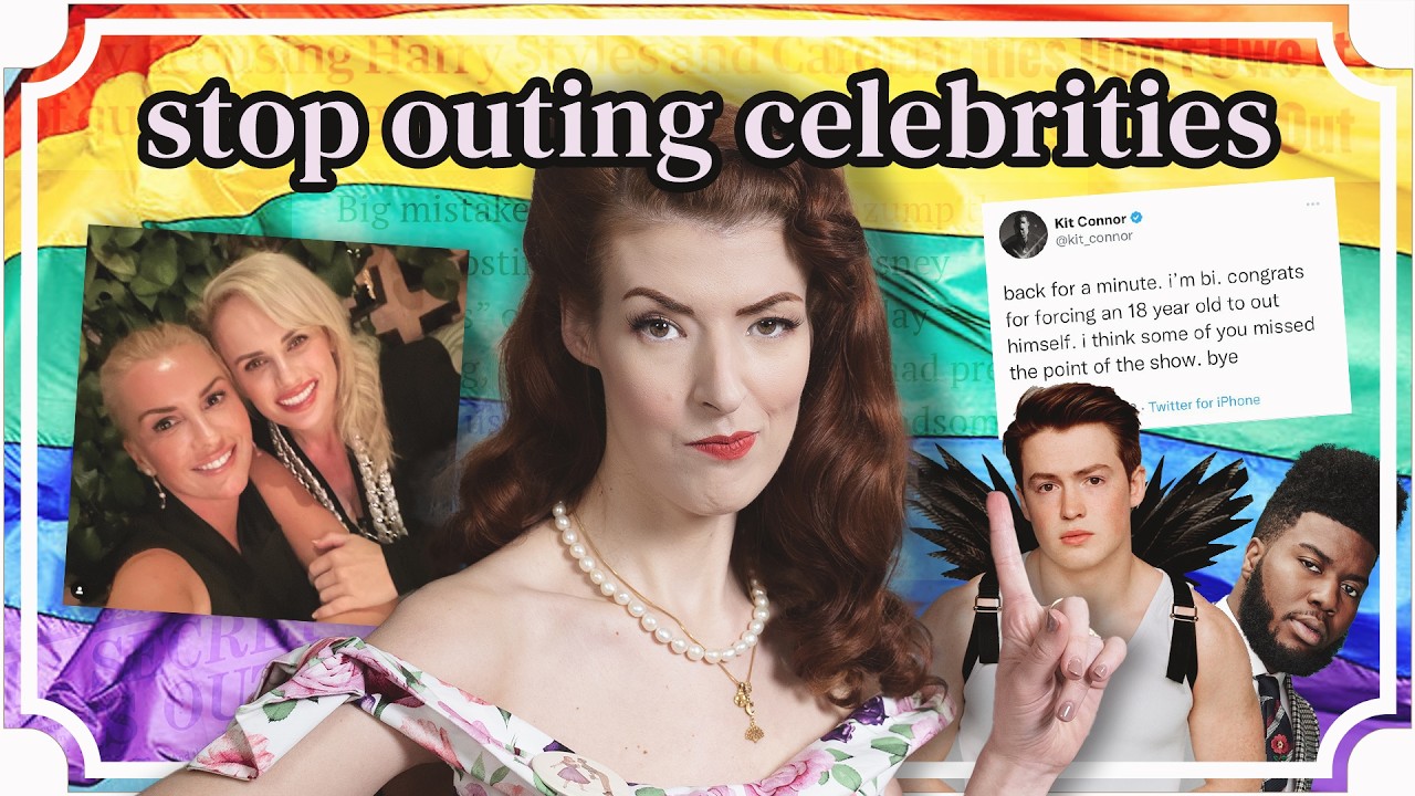YouTube post by @jessicaoutofthecloset for Vanity Fair. Caption reads: Do celebrities owe you their sexual orientation?.