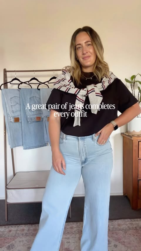 Instagram post by @itsgeorgia.louise for Levi's. Caption reads: The @levis ribcage jeans have always been a staple....