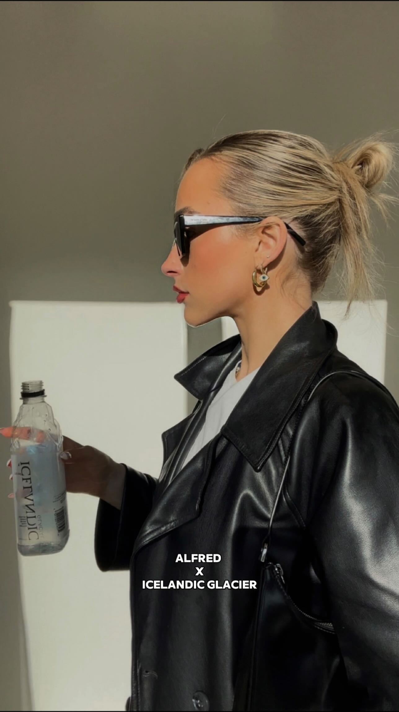 Instagram post by @carlyhataway for Icelandic Glacial. Caption reads: #ad head to @alfred locations in LA to grab....