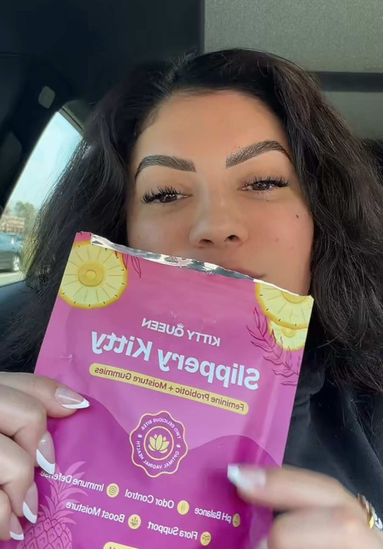 TikTok post by @et3rnalglow for KittyQueen. Caption reads: @KittyQueen yasss! Love my gummies #probiotics....