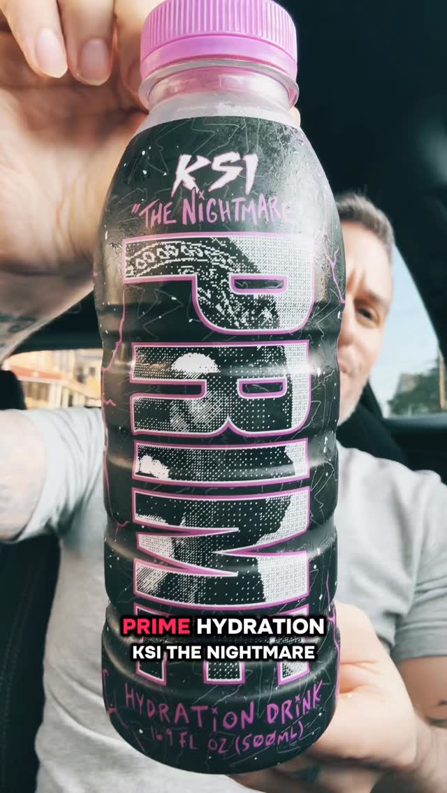 Instagram post by @markie_devo for DrinkPrime. Caption reads: Prime KSI “The Nightmare”!

🛒Find it at stores....