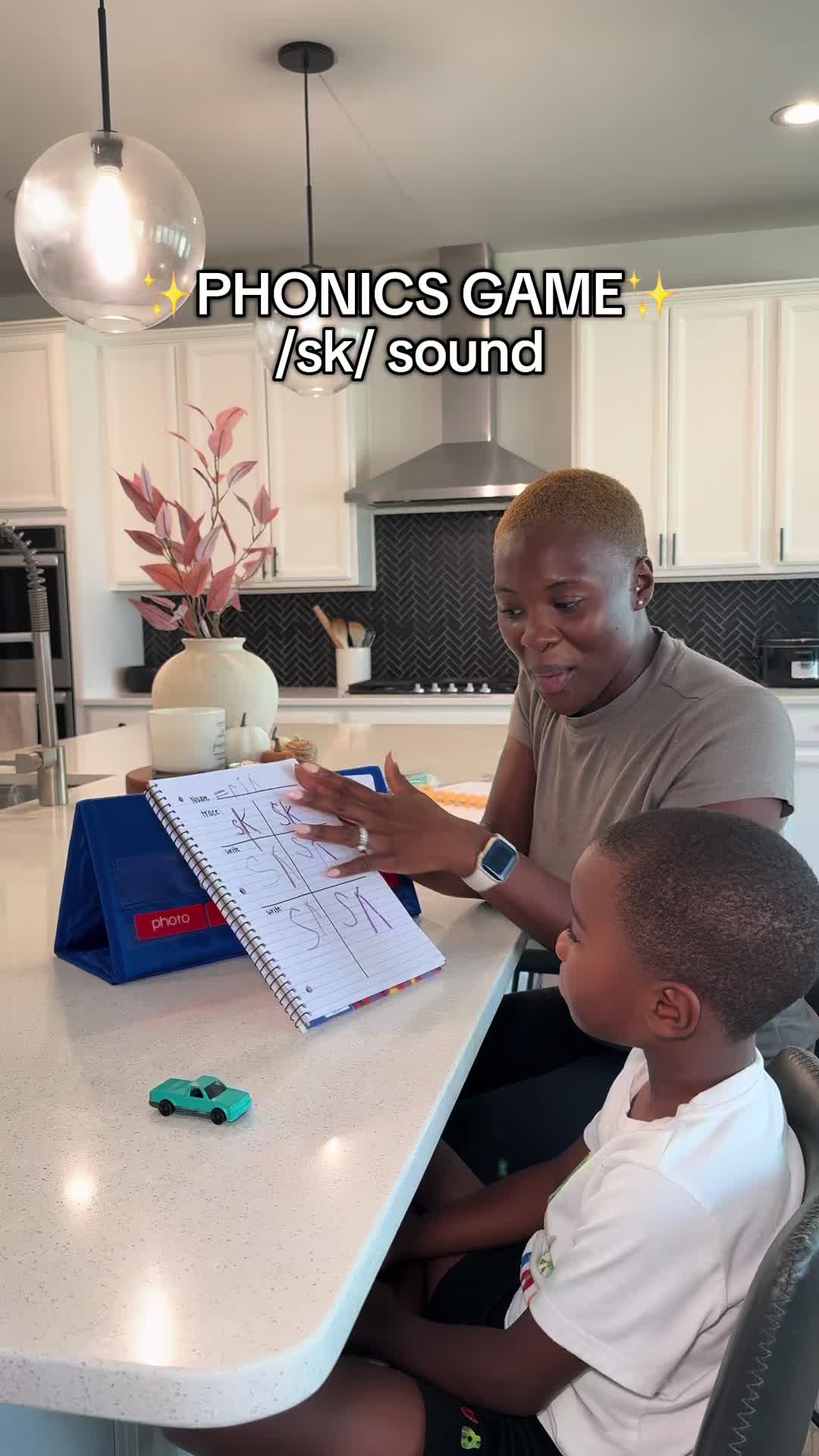 TikTok post by @marshforeverhome for JoyCat. Caption reads: [...] #kindergarten #phonics #blending @Joycat....