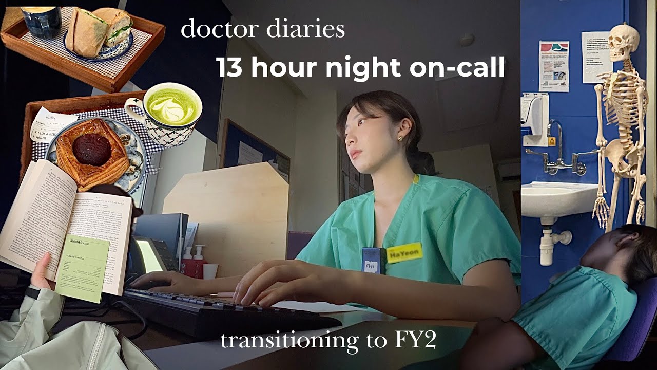 YouTube post by @hayeon_01 for Thematic. Caption reads: 🦴🏥 Stepping up to FY2 ft. 13 hour orthopaedic....