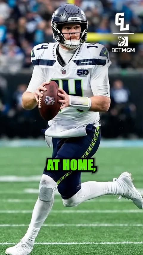 Instagram post by @greenlightpod for BetMGM. Caption reads: Heading into the playoffs, do the Seahawks still....