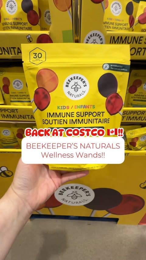 Instagram post by @costcofindscanada for Beekeeper's Naturals. Caption reads: [...] to help soothe your throat! 💛 ‌....