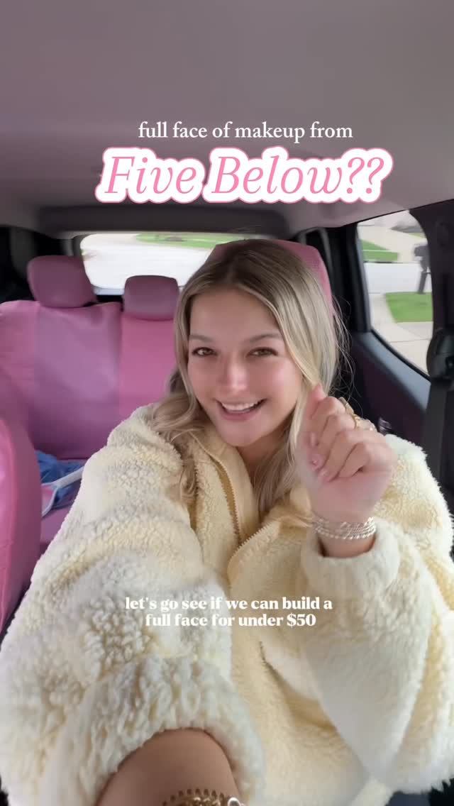 Instagram post by @paigeycons for Five Below. Caption reads: [...] of spring break makeup from five....