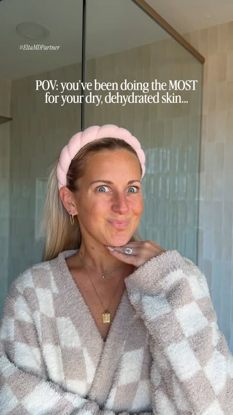 Instagram post by @katie.h.snyder for EltaMD. Caption reads: protection 🤝🏼 hydration ☀️💦

the....