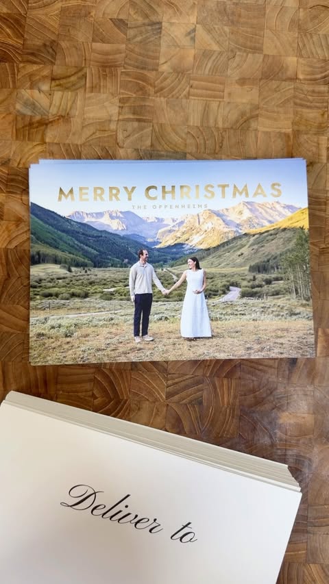 Instagram post by @kelseyoppenheim for VistaPrint. Caption reads: [...] holiday cards yet created with @vistaprint....