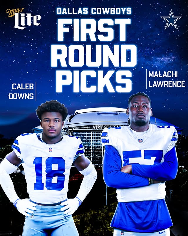 Instagram post by @ucf.football for Miller Lite. Caption reads: [...] the first rounders 🤩 #CowboysDraft |....