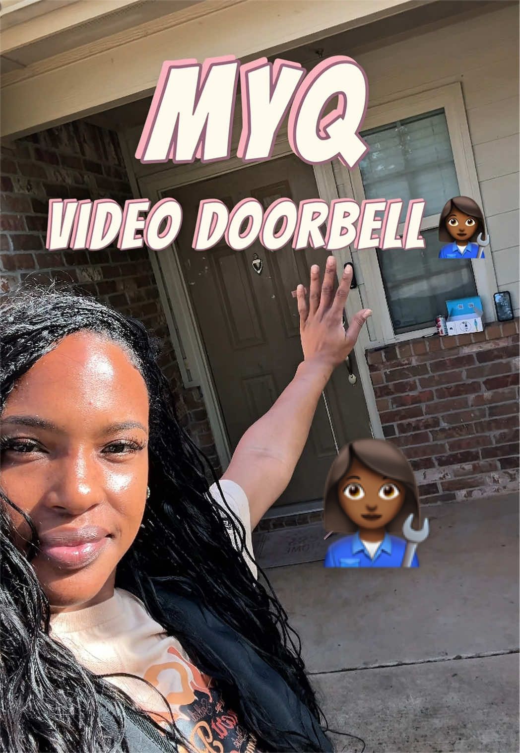 TikTok post by @porshbunique for myQ. Caption reads: [...] and doorbell ditchers🏃🏾‍♀️🤣 Thanks @myQ....