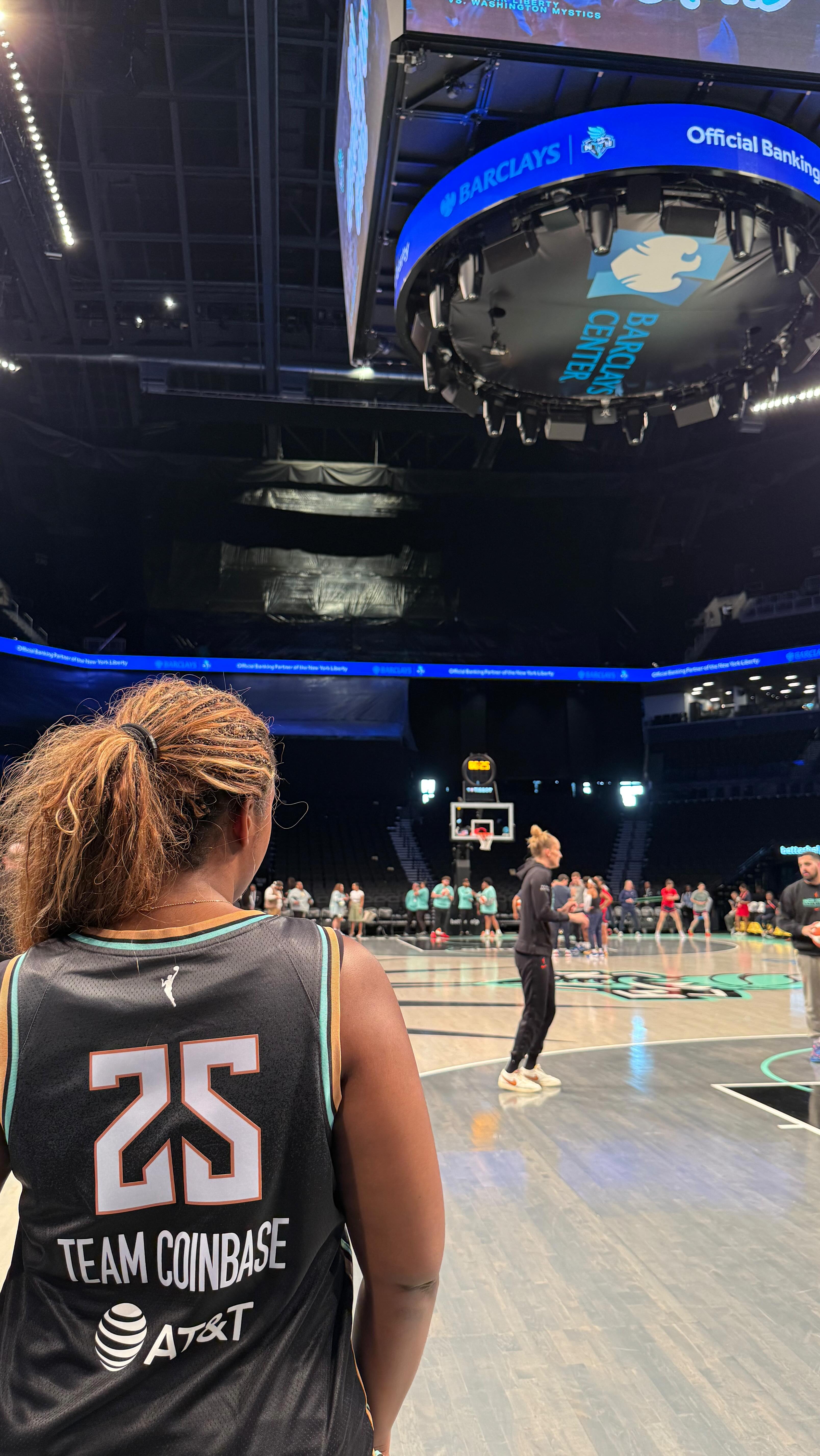 Instagram post by @cedonifrancis for Coinbase. Caption reads: The future of basketball meets the future of money....