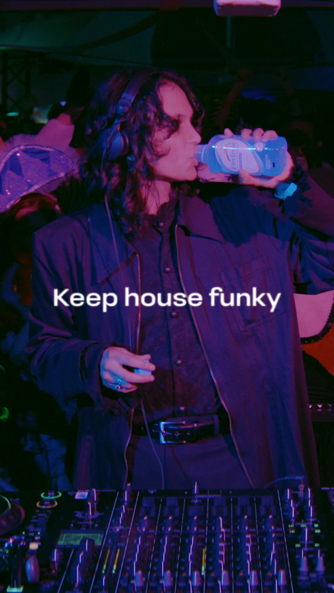 TikTok post by @bookclubradio for Electrolit. Caption reads: @Jojo Lorenzo surprising us with the funky....