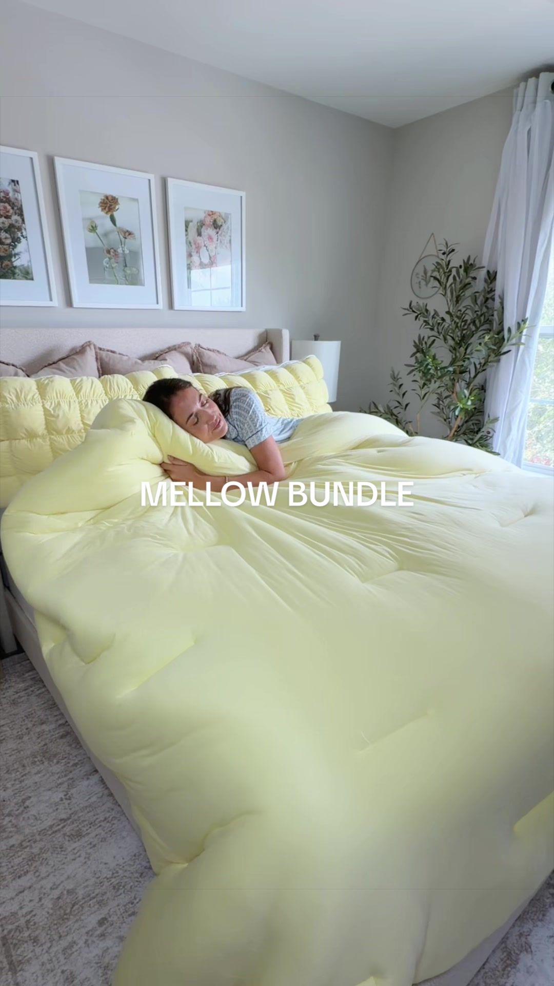 TikTok post by @jess.favoritefinds for Mellow Sleep. Caption reads: [...] our beds into puffy marshmellows @Mellow....