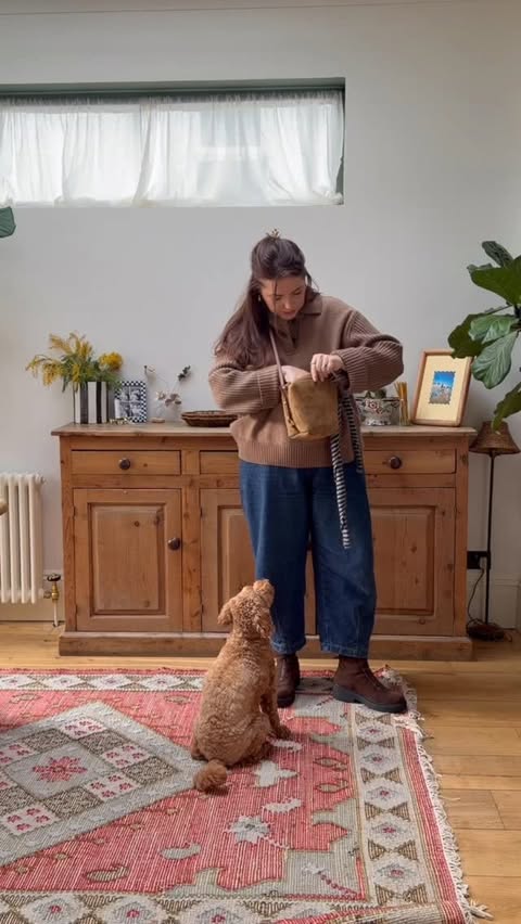 Instagram post by @poppydeyes for Sezane. Caption reads: trying something new 💫 lmk if you want more comfy....