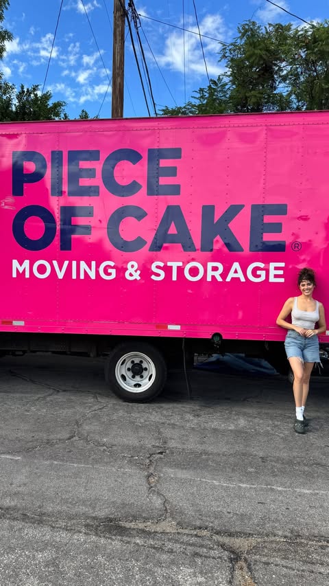 Instagram post by @sierranowak for Piece of Cake Moving & Storage®. Caption reads: & just like that… we move 📦✨ a new home, a new....