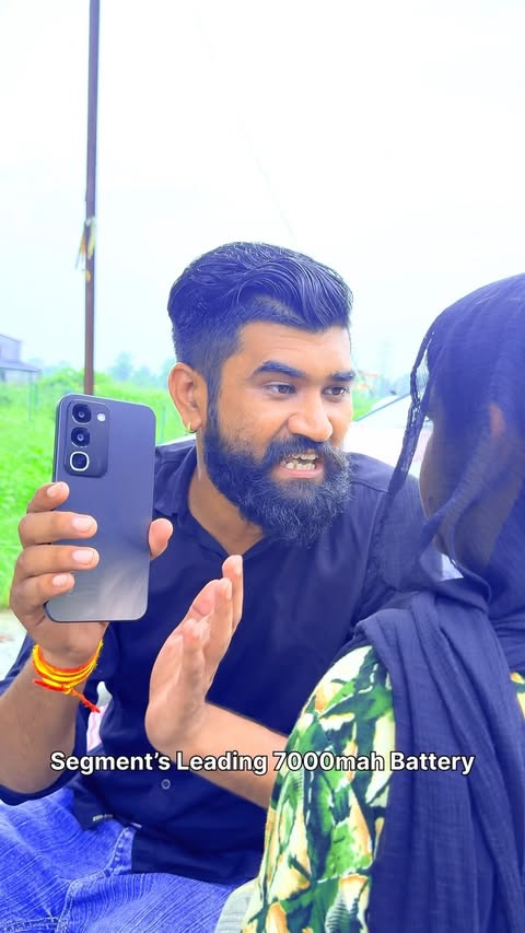 Instagram post by @brr.4u for realme. Caption reads: [...] ko handle karna easy nahi! 😂🔋 But with....