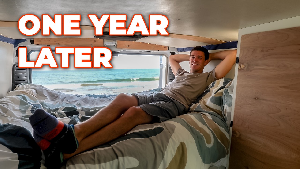 YouTube post by @ElementLife for LiTime. Caption reads: My Low Roof Van Build After 1 Year | What I'd....