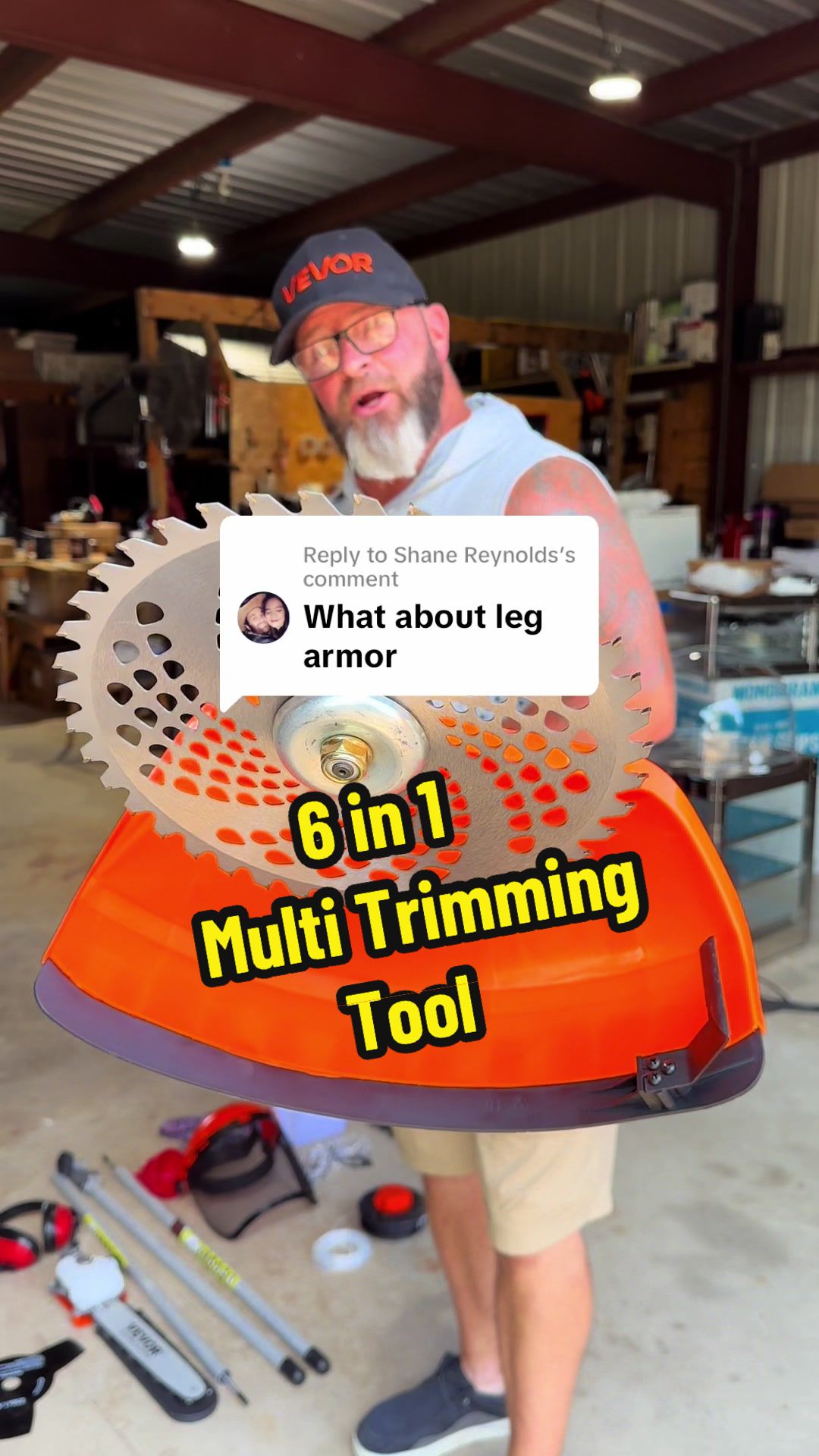 TikTok post by @wickedwayneshauntedtrail for VEVOR. Caption reads: Replying to @Shane Reynolds Vevor 6 in 1 Multi....
