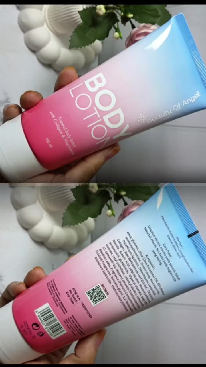 TikTok post by @dhelestari25 for Beauty Of Angel. Caption reads: Body Lotion BEAUTY OF ANGEL Suka bgt sama wanginya....