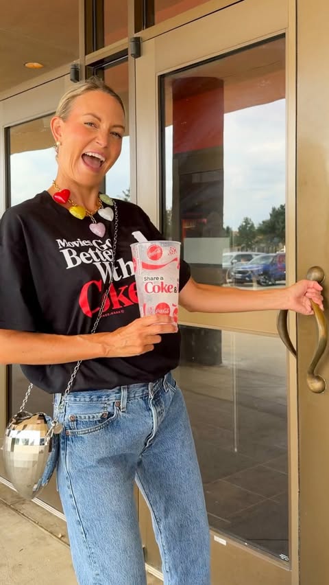 Instagram post by @lindsaystewartdotcom for Cinemark Theatres. Caption reads: Buy Once. Sip All Summer! I’ve always been a movie....