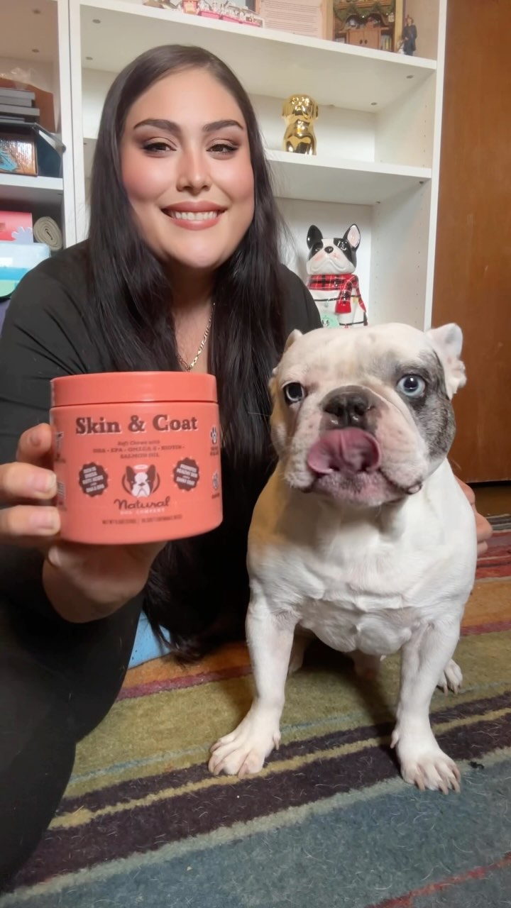 Instagram post by @adrianaquijada for Natural Dog Company. Caption reads: With the Temperatures Dropping down . Dog Parents....