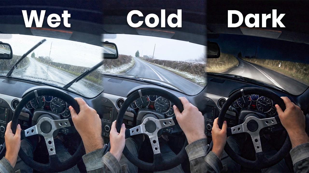 YouTube post by @MickDrivesCars for OTTOCAST. Caption reads: How to Drive Fast in Any Weather.