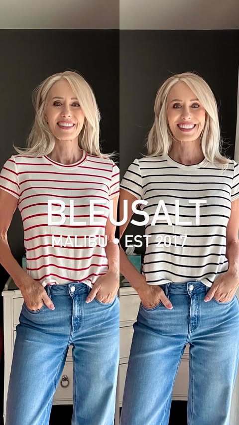 Instagram post by @picklejar6 for BLEUSALT. Caption reads: I LOVE the BLEUSALT Perfect Tee✨ Use Discount....