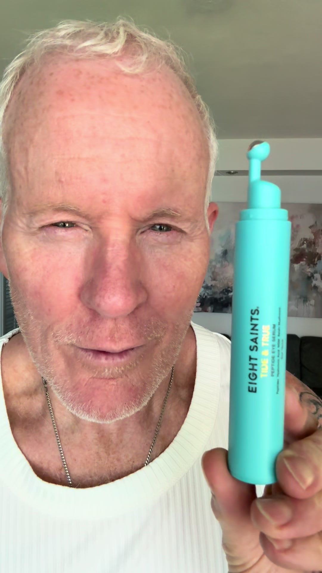 TikTok post by @dancingmichael for Eight Saints Skincare. Caption reads: [...] results I have seen since using @Eight....