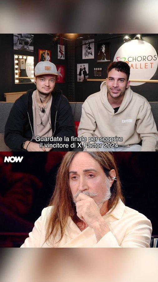 Instagram post by @chorosballet for NOW. Caption reads: Secondo voi chi vincerà X Factor 2024? 

#XF2024....