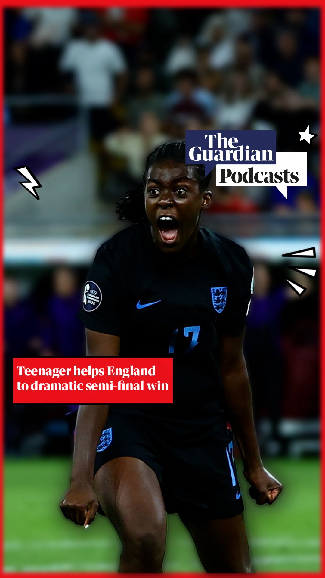 Instagram post by @guardian_footballweekly for The Guardian. Caption reads: ‘It’s a quick rise and that’s quite hard for a....