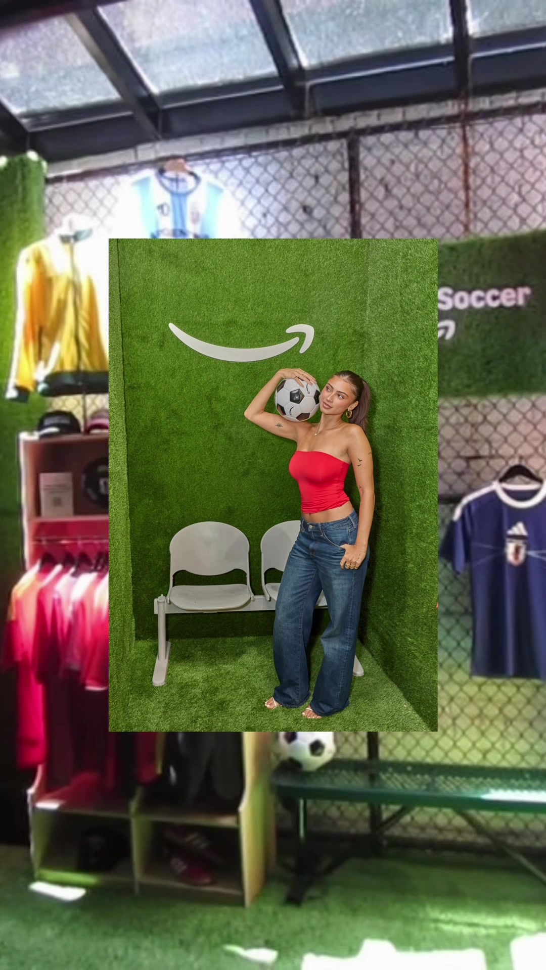 TikTok post by @bellarmrz for Amazon Influencer ID. Caption reads: a day well spent❣️⚽️ @Amazon Influencer Program....