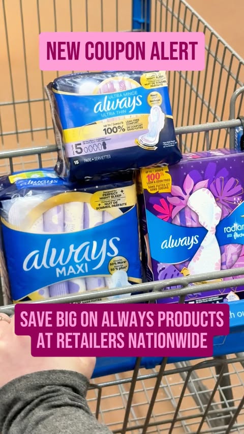 Instagram post by @thekrazycouponlady for Always. Caption reads: #Always_Ad Try @Always_Brand products for as low....